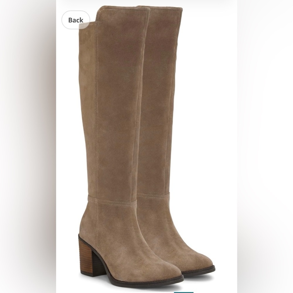 Lucky Tan Knee-High Women's Boots Extra wide shaft